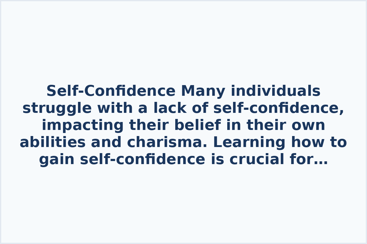 Self-Confidence