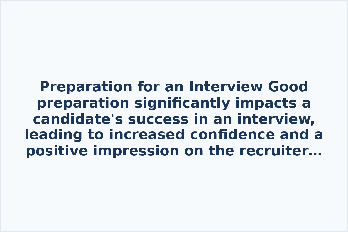 Preparation for an Interview