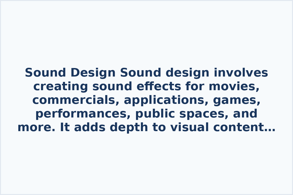 Sound Design