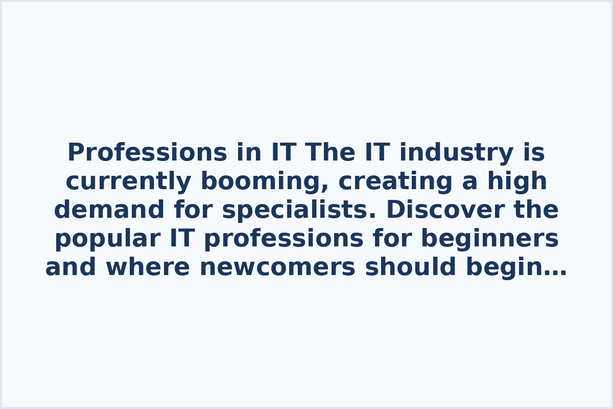 Professions in IT