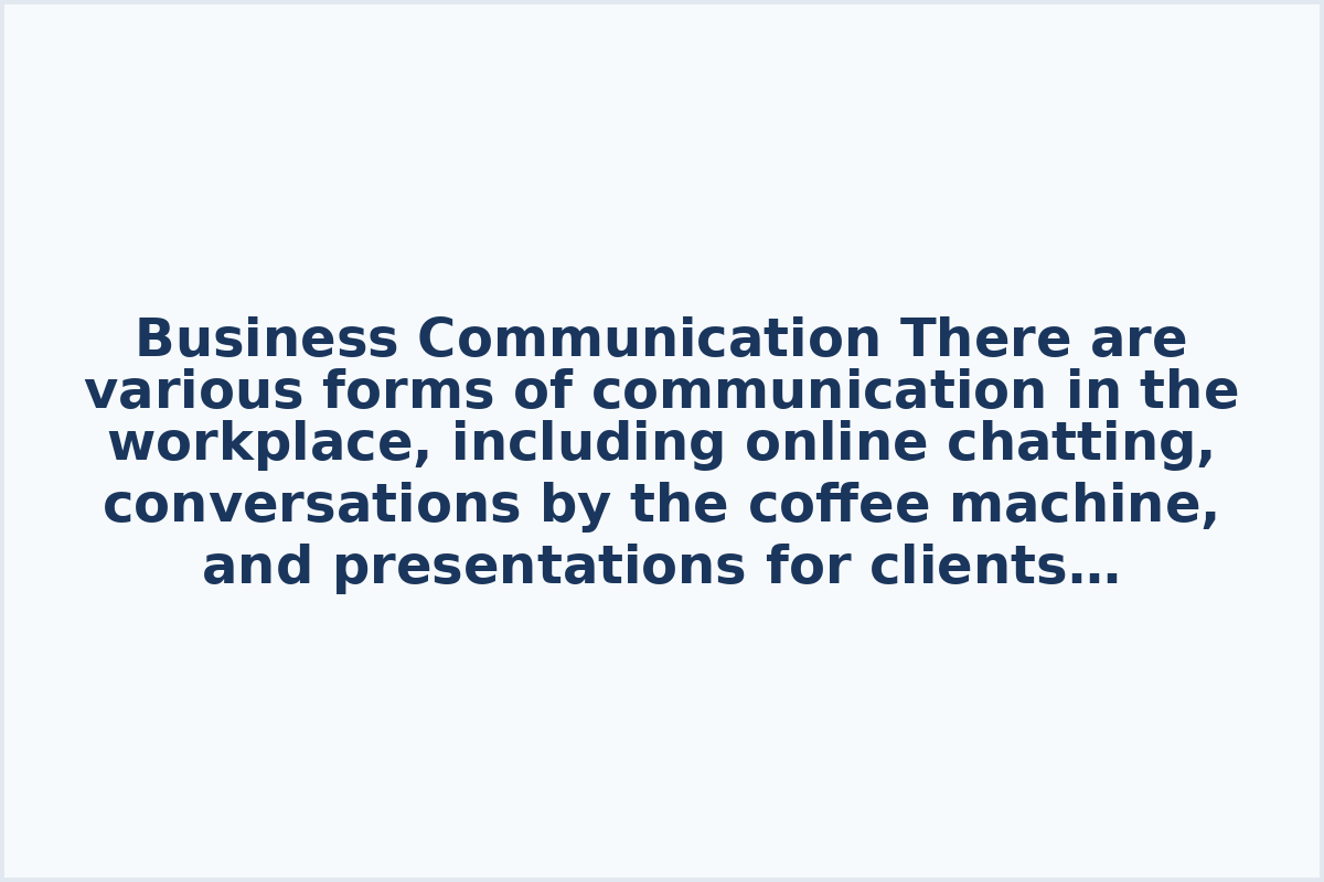 Business Communication