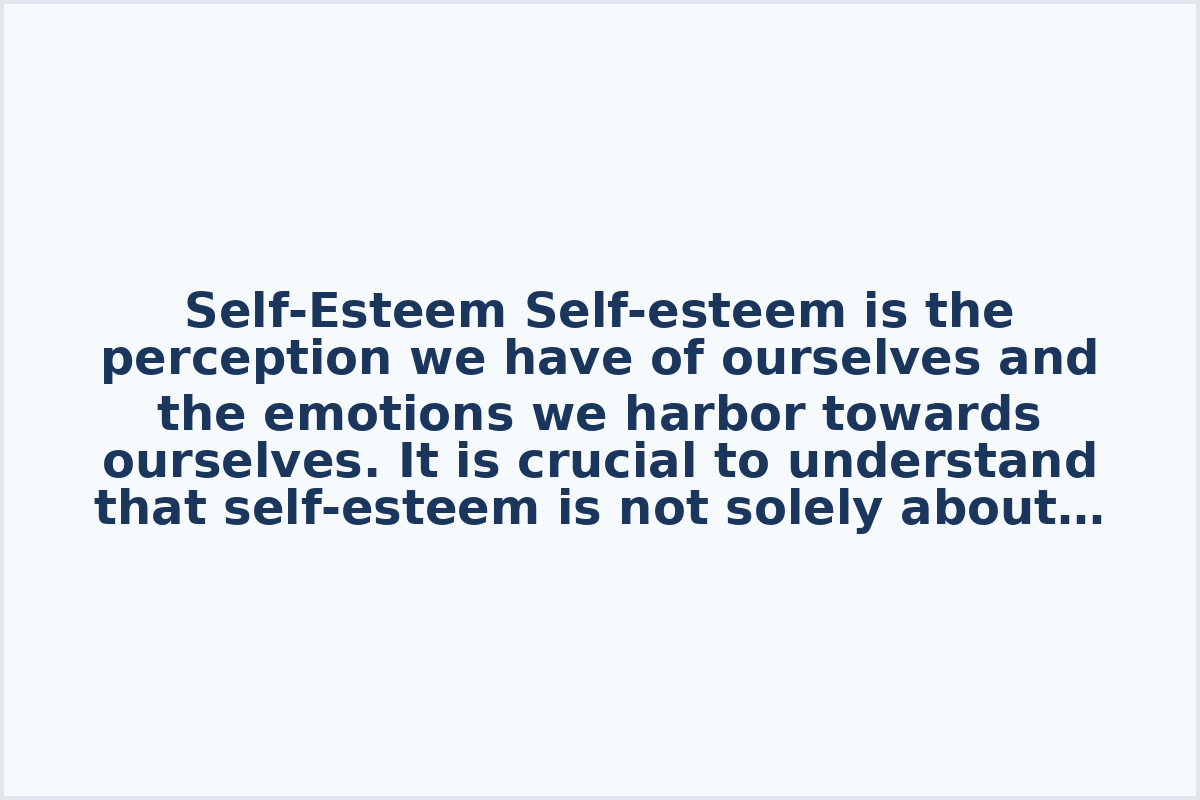 Self-Esteem