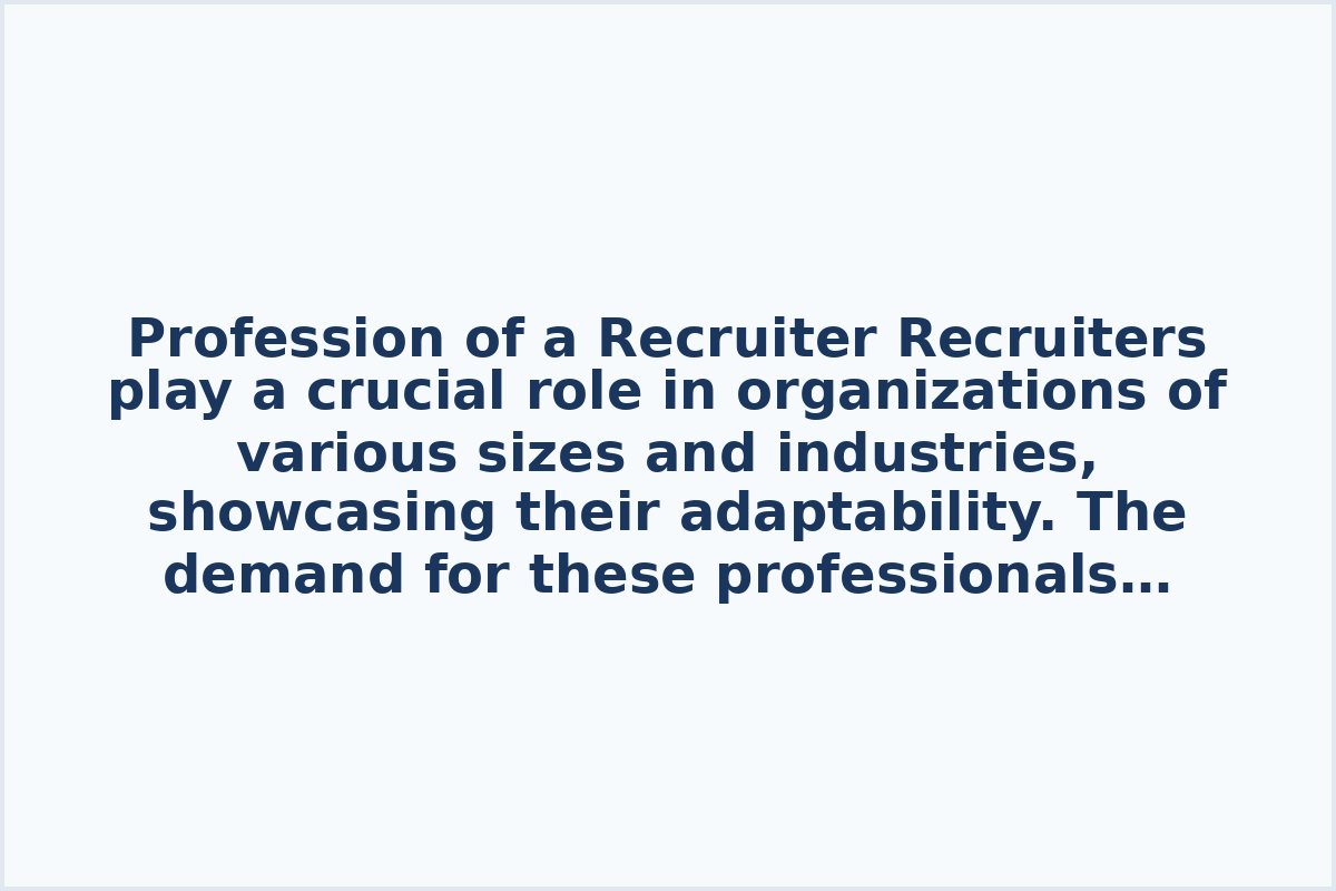 Profession of a Recruiter
