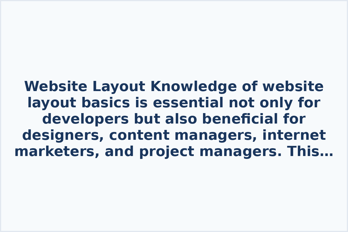 Website Layout

Knowledge of website layout basics is essential not only for developers but also beneficial for designers, content managers, internet marketers, and project managers.

This collection provides an opportunity to master the fundamentals of website layout and create initial projects, including: - Responsive website layout from scratch. Watch the tutorial [here](https://www.youtube.com/watch?v=f-irDQwt1l4). - Website layout creation from scratch based on a Figma design. Watch the tutorial [here](https://www.youtube.com/watch?v=1UP2dIYZXME). - Website layout development from scratch tailored for beginners. Watch the tutorial [here](https://www.youtube.com/watch?v=ltMSrSis9ww&t=1s). - Website layout design based on a template suitable for beginners. Watch the tutorial [here](https://www.youtube.com/watch?v=poZf7nGcPIk).