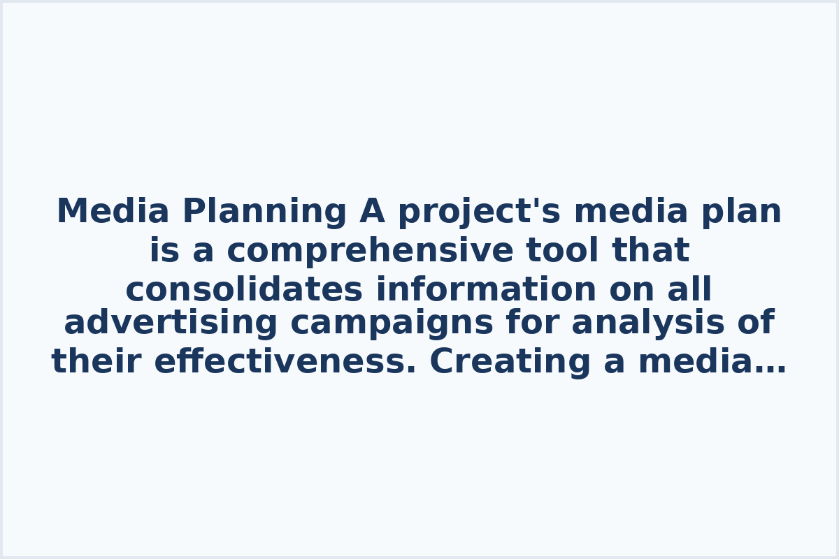 Media Planning

A project's media plan is a comprehensive tool that consolidates information on all advertising campaigns for analysis of their effectiveness.

Creating a media plan involves compiling essential details such as target audience, advertising channels, budget allocation, and campaign timeline. This plan serves as a roadmap for campaign execution and evaluation.

To develop a media plan effectively, marketers need to consider factors like campaign objectives, key performance indicators, and strategies for reaching the target audience. Regular monitoring and adjustments are crucial for optimizing campaign performance.