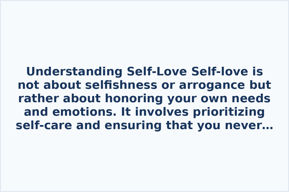 Understanding Self-Love