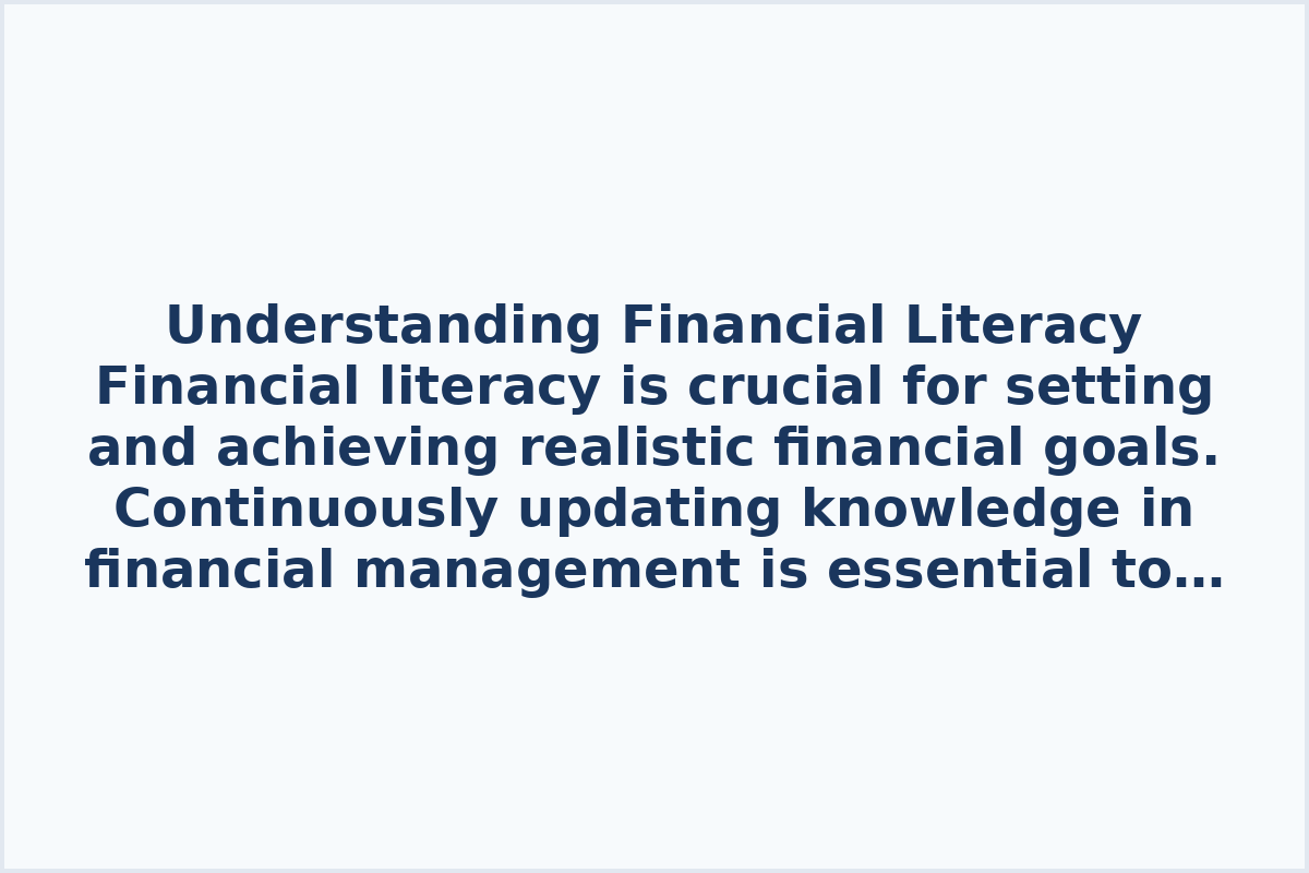 Understanding Financial Literacy