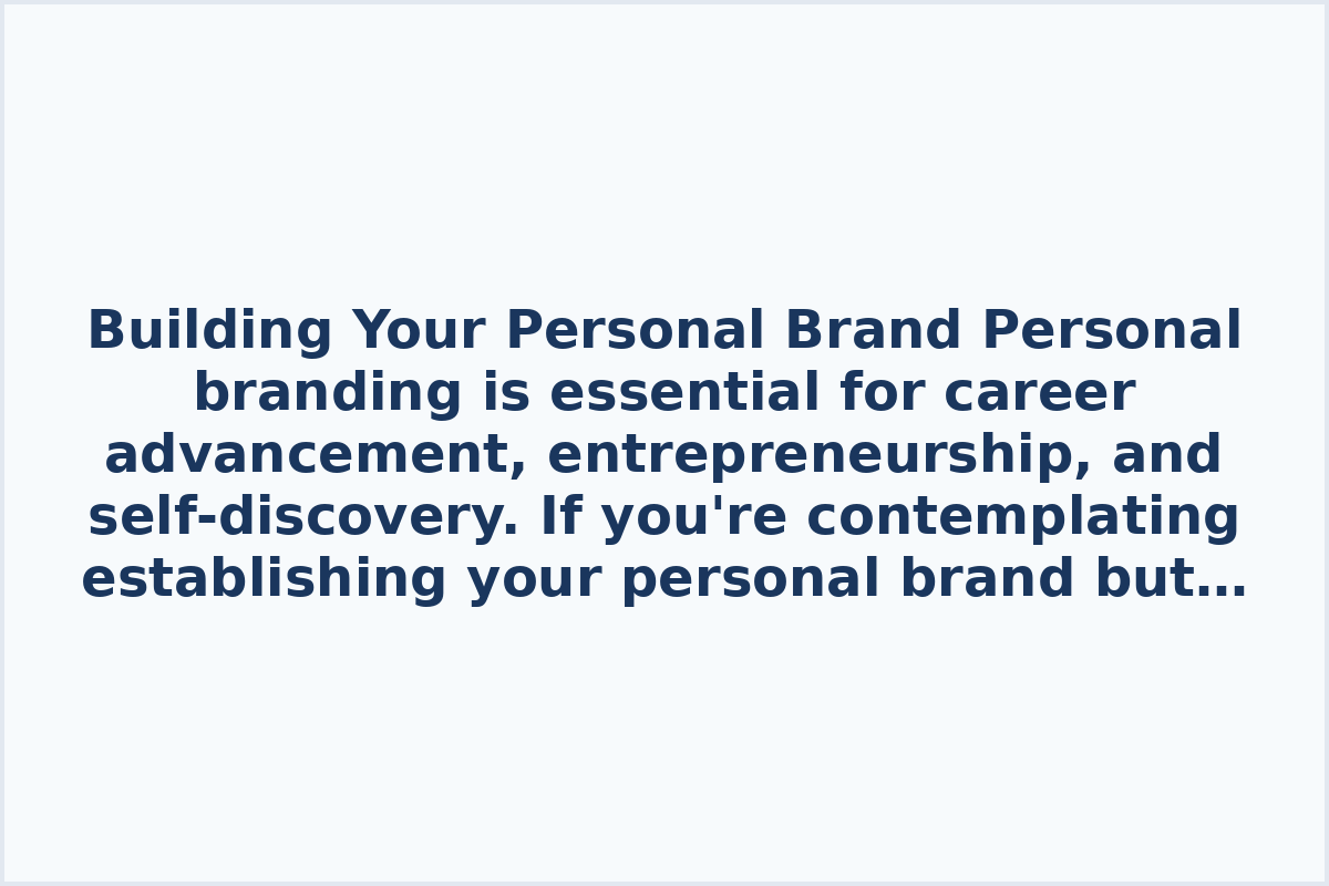 Building Your Personal Brand

Personal branding is essential for career advancement, entrepreneurship, and self-discovery. If you're contemplating establishing your personal brand but are hesitant or unsure about how to market yourself effectively, this guide is tailored for you.

Building your personal brand from scratch involves seven key steps. Learn more about creating a robust personal brand, mastering the fundamentals of personal branding, and exploring the upcoming trends in personal branding. Each step plays a vital role in shaping your personal brand and establishing a strong presence in your chosen field.