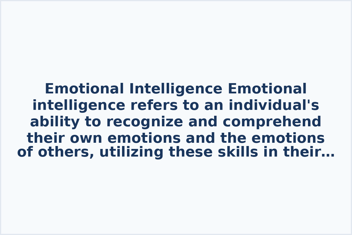 Emotional Intelligence