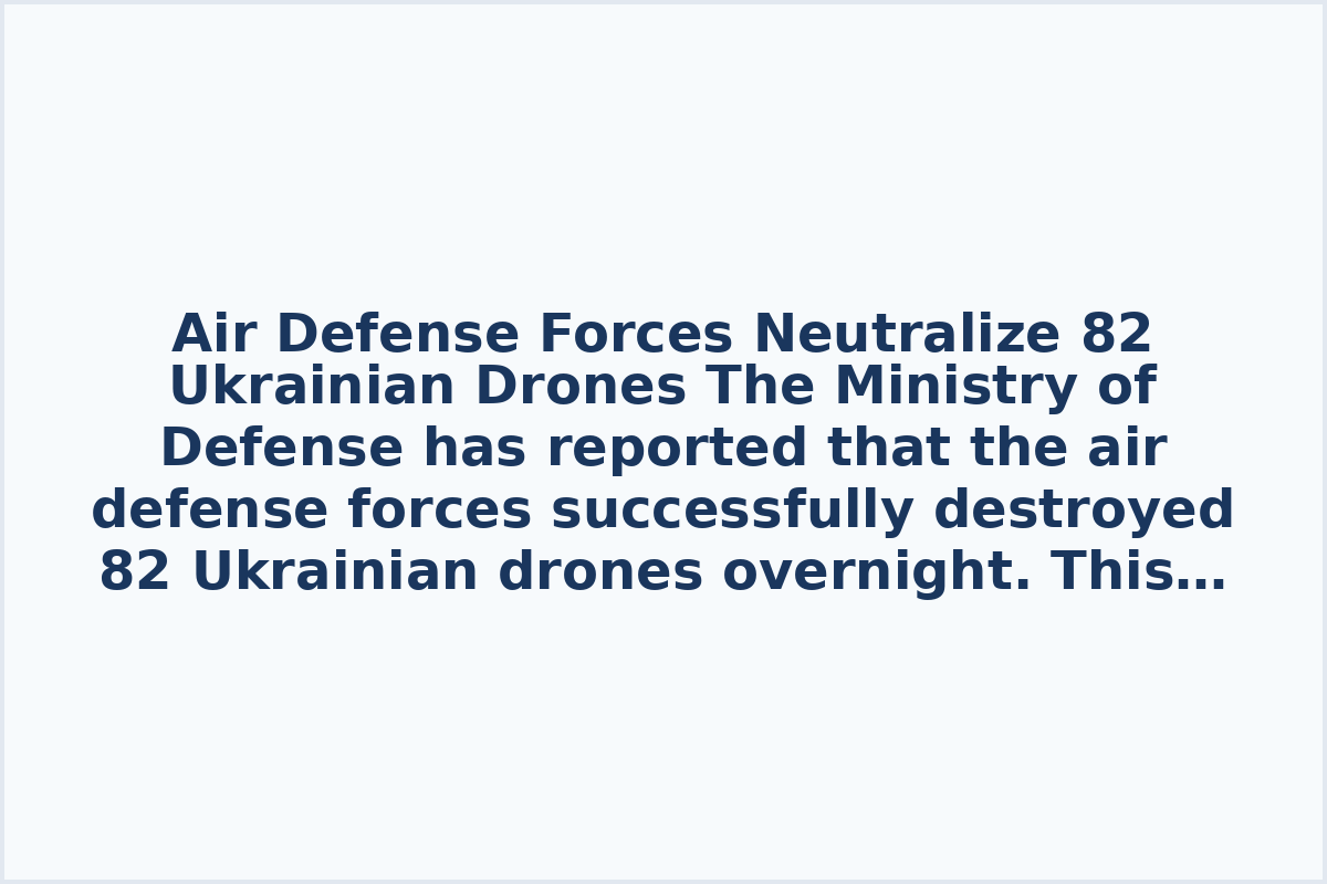 Air Defense Forces Neutralize 82 Ukrainian Drones