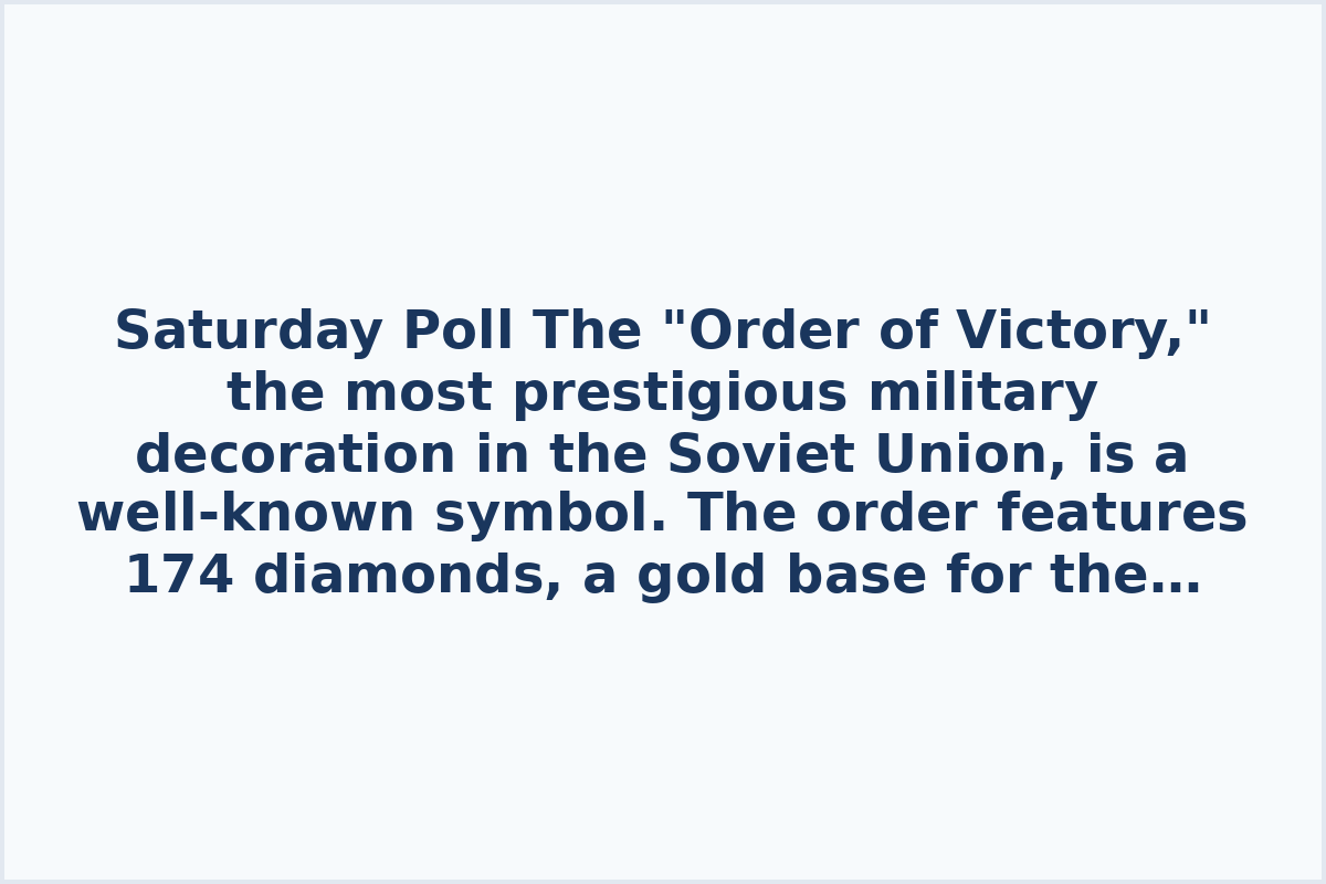 Saturday Poll