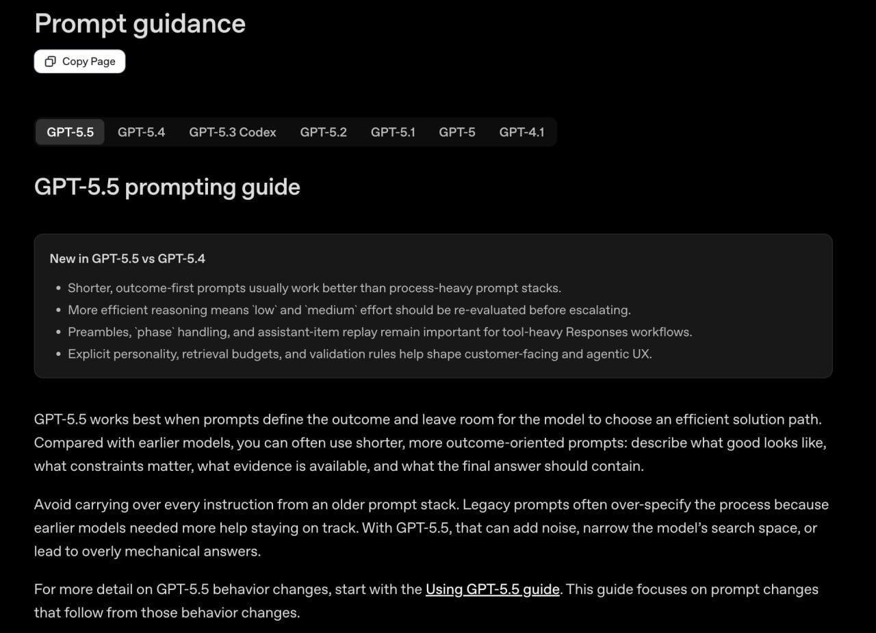 OpenAI Releases Guide on Writing Prompts for GPT-5.5

OpenAI has issued a guide outlining key changes in how prompts should be crafted for GPT-5.5. The new approach emphasizes concise prompts focusing on the goal, constraints, and response format, rather than detailed step-by-step instructions.

For more complex tasks, developers now suggest prompting the model to confirm its understanding of the task and signal the commencement of processing. This serves to prevent potential issues like the model freezing, prioritizing functionality over absolute accuracy.

Additionally, it is recommended to clearly delineate to the model where precise information is required versus where creative interpretations are acceptable. This distinction is crucial, especially in tasks like text summarization or slide generation for presentations.