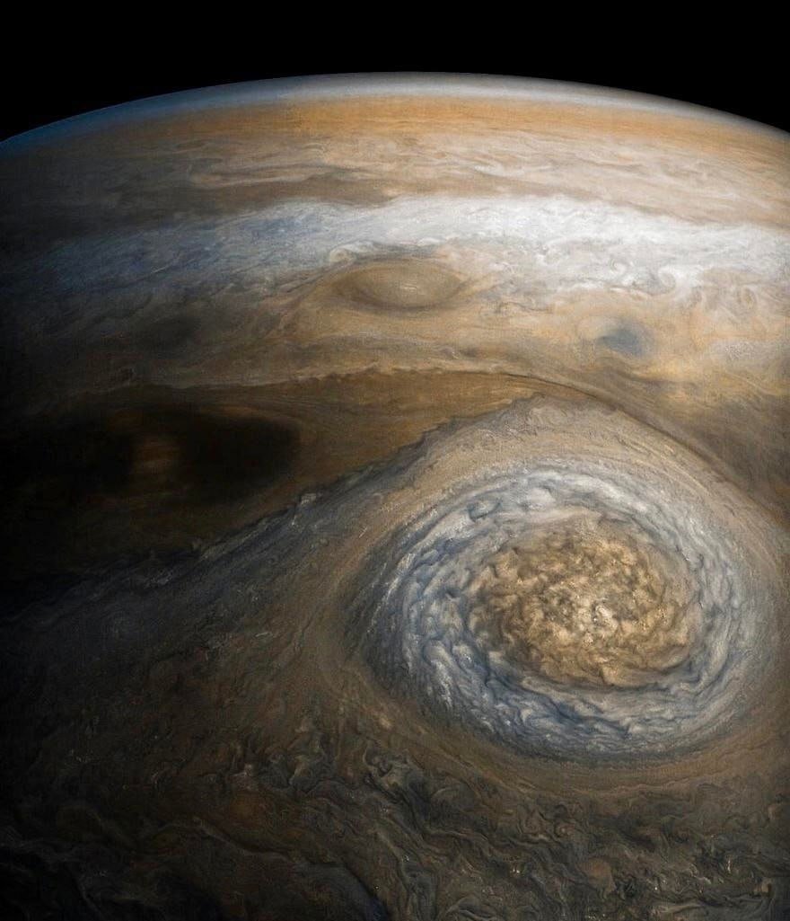 Great Red Spot on Jupiter

The Great Red Spot on Jupiter is a massive storm that has been raging for at least 400 years, making it one of the most iconic features of the planet. It is a giant anticyclonic storm, meaning it rotates counterclockwise. The storm is so large that it could fit three Earths within its bounds. Scientists believe that the red color of the spot comes from a mix of chemicals in Jupiter's atmosphere interacting with sunlight.

The storm's exact cause and longevity remain a topic of ongoing research and fascination for astronomers. Despite its long history, the Great Red Spot has been observed to be shrinking over the years. Recent observations suggest that the storm is becoming more circular in shape rather than its characteristic oval. Scientists continue to monitor and study this remarkable feature of Jupiter to better understand the dynamics of the planet's atmosphere.