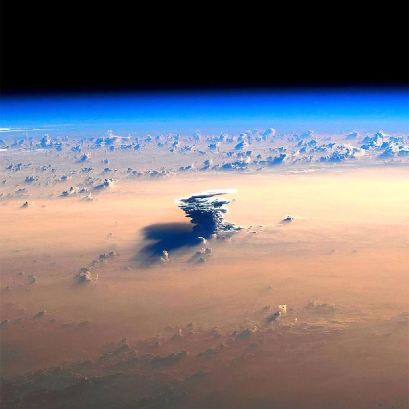 Sunset Clouds Viewed from the ISS Deck