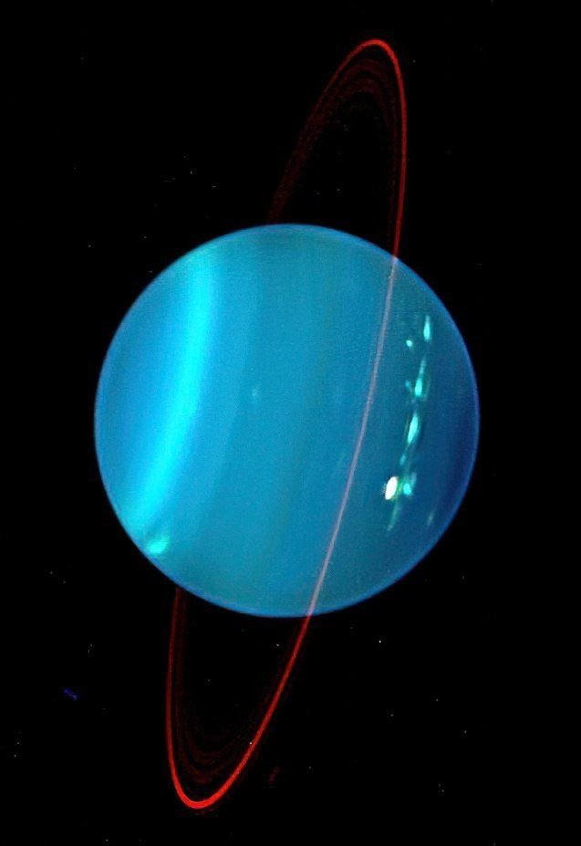uranus and its rings captured in infrared by keck observatory

The icy giant planet Uranus and its rings were recently photographed in the infrared range using the 10-meter telescope at the Keck Observatory.

This new infrared image provides a unique perspective on Uranus, allowing astronomers to study the planet's atmosphere and rings in more detail. The observation is significant as it adds to our understanding of the composition and dynamics of Uranus, a planet that is often overshadowed by its larger neighbors in the solar system.