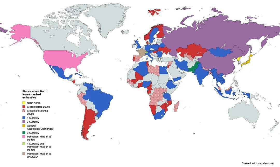Countries With Diplomatic Missions of North Korea