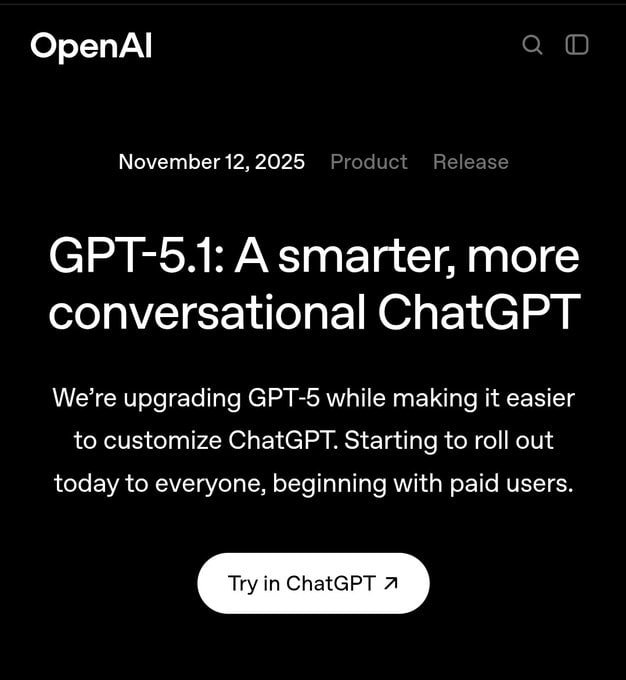 Openai Releases Gpt-5.1 with Improved Communication Skills